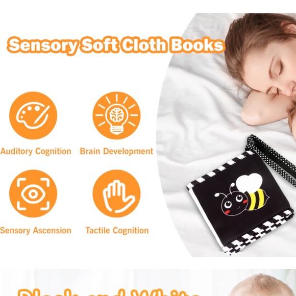 Cute Soft black and white baby toy and book - Picture 8 of 10